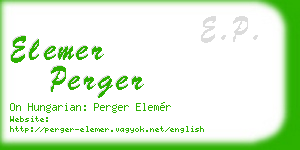 elemer perger business card